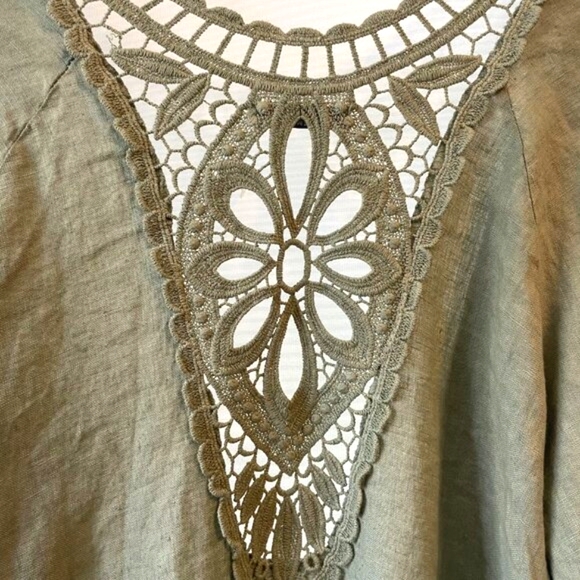 Valentina Naldi Made in Italy 100% Linen Cardigan Shawl Sage Green Medium - Picture 5 of 9